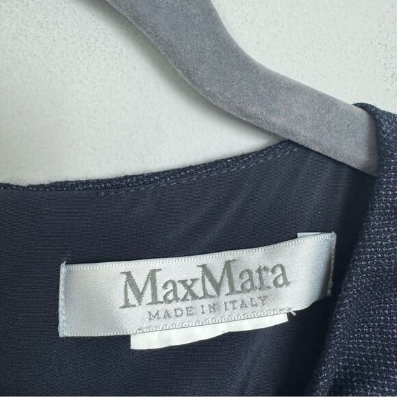 MAXMARA | Navy Sleeveless Dress Ruched Waist Detail Made in Italy Women’s Size M - Picture 5 of 7